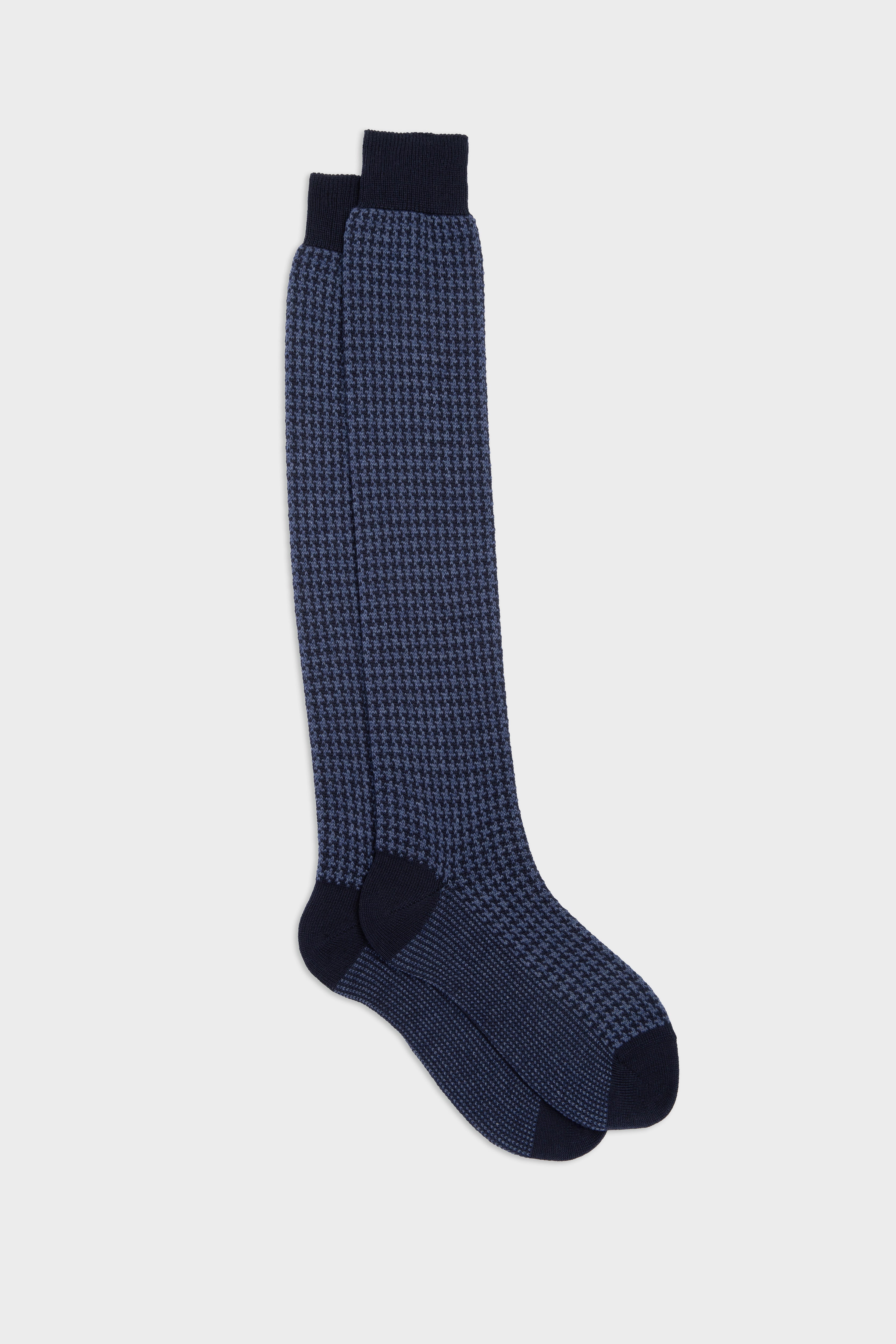 CALZA EGON. LANA 75% CASHMERE 25%, BLUE-OCEAN.