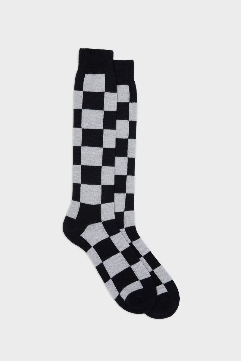 SOCKS ADAMO. WOOL 90% NYLON 10%, BLACK-GREY