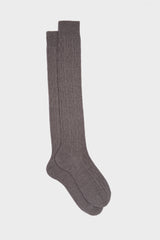 SOCKS BIAGIO WITH BRAID. WOOL 90% POLYAMIDE 10%, BEAVER.