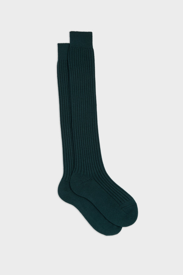 SOCKS TEO. WOOL 90% NYLON 10%, FOREST GREEN.
