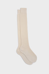 SOCKS TEO. WOOL 90% NYLON 10%, OFF WHITE.