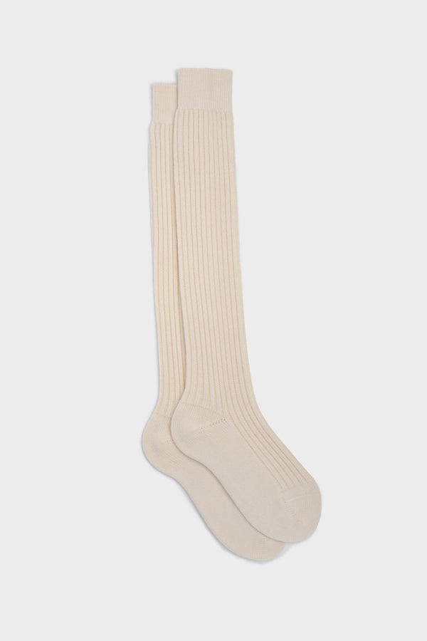 SOCKS TEO. WOOL 90% NYLON 10%, OFF WHITE.