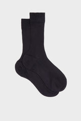 SOCKS BARBARA. WOMEN'S COLLECTION, 100%SILK, DARK BLUE.