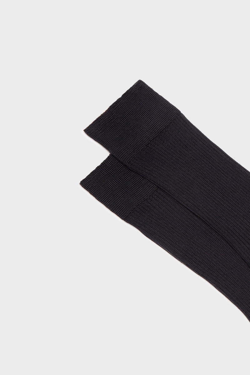 SOCKS BARBARA. WOMEN'S COLLECTION, 100%SILK, DARK BLUE.