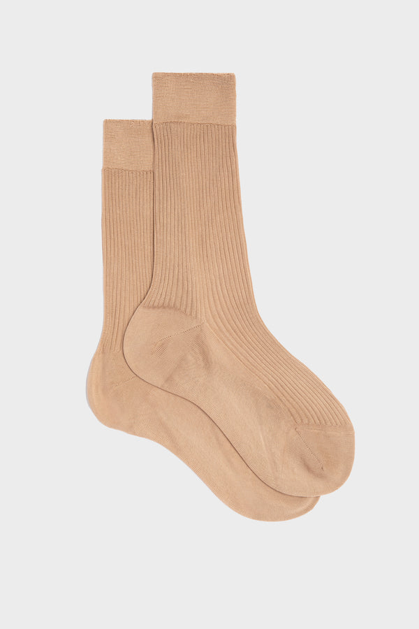 SOCKS BARBARA. WOMEN'S COLLECTION, 100%SILK, SAND.