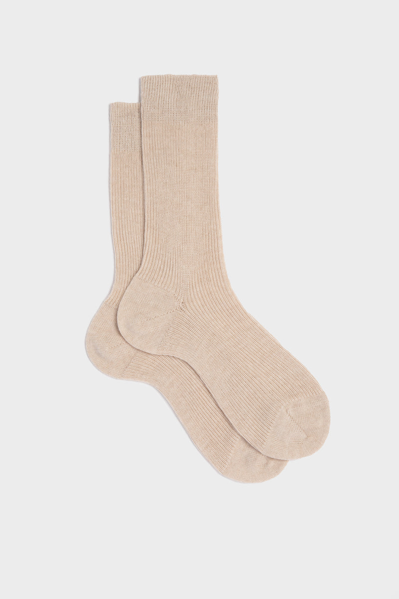 SOCKS MICHELA. WOMEN'S COLLECTION, 90% WOOL 10% NYLON, SAND.