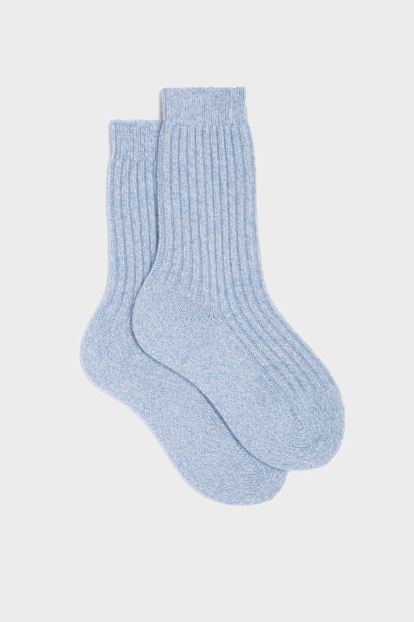 SOCKS PATRIZIA. WOMEN'S COLLECTION, 90%WOOL 10%CASHMERE, LIGHT BLUE.