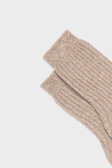SOCKS PATRIZIA. WOMEN'S COLLECTION, 90%WOOL 10%CASHMERE, SAND.