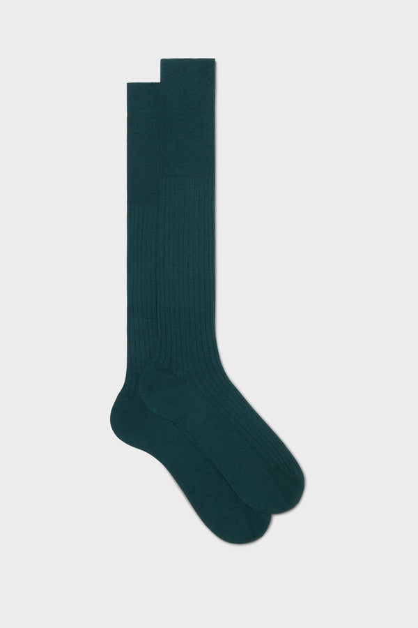 CALZA ASCANIO,  80 % LANA 20% POLIAMMIDE, DARK GREEN.