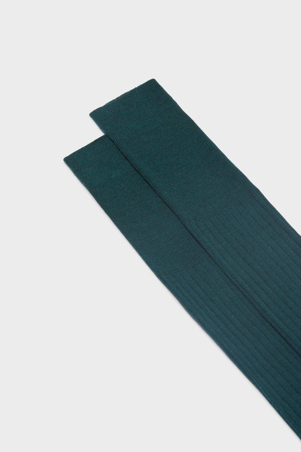 CALZA ASCANIO,  80 % LANA 20% POLIAMMIDE, DARK GREEN.