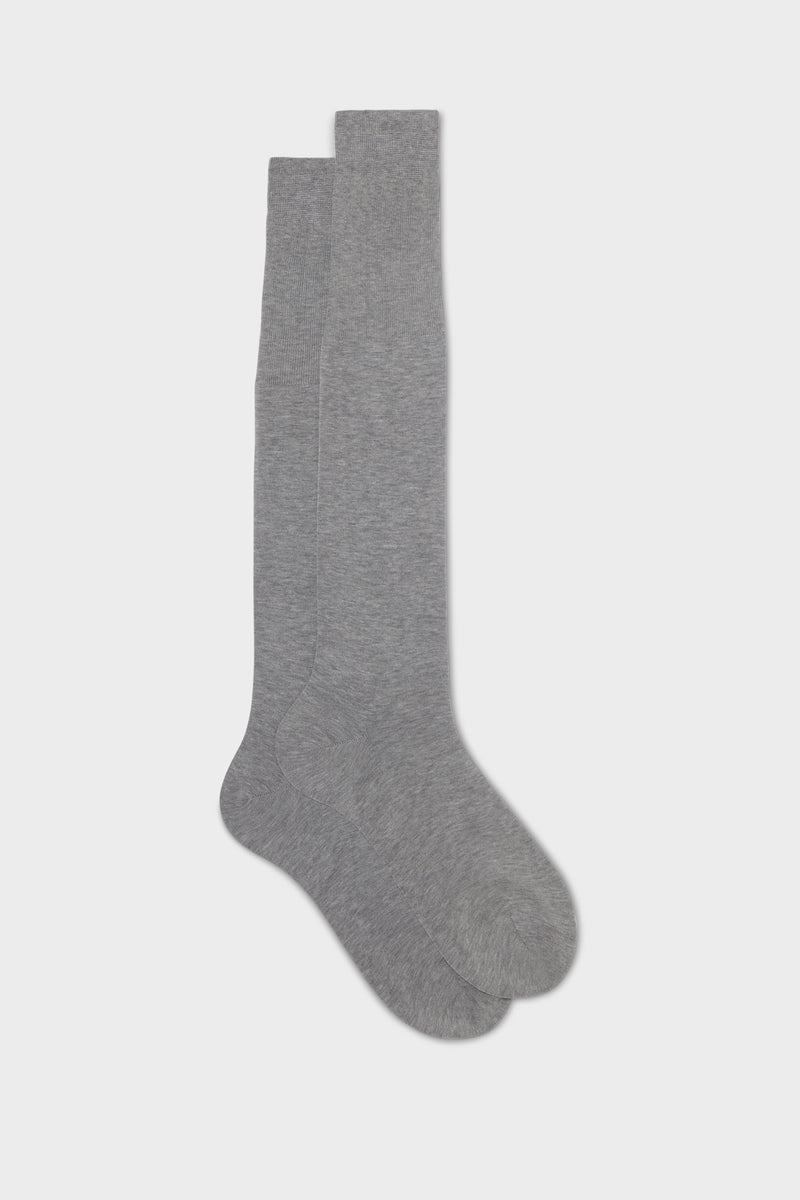 SOCKS LORENZO. 100% COTTON, SOLID COLOR, PEARL GREY.