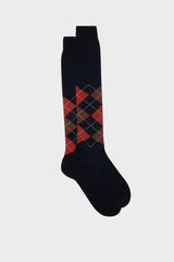 LUCA SOCKS, 100% COTTON, BLUE-RUST-BROWN-WHITE.