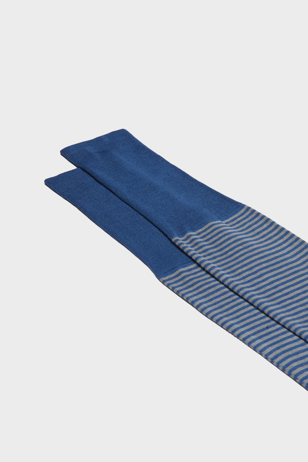 MARINO SOCKS, 100% COTTON, CORNFLOWER-ALUMINIUM.