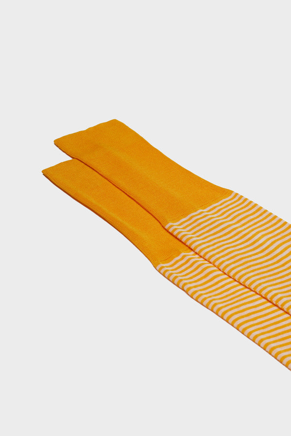 MARINO SOCKS, 100% COTTON, YELLOW-WHITE.