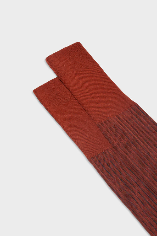 CALZA MARIO. 100% COTONE, VANISEE, RUST BLUETTE.