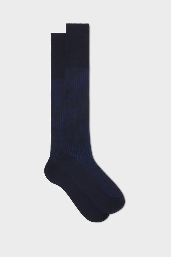 CALZA PIETRO, 60%LANA 25% COTONE 15%NYLON, NAVY BLUE ROYAL.