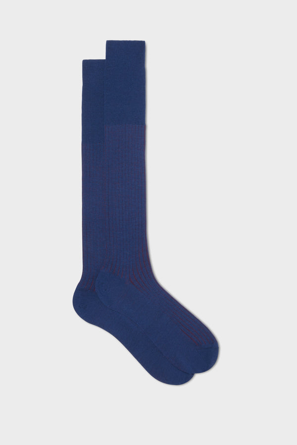 SOCKS PIETRO, 60% WOOL 25% COTTON 15% NYLON, RED - NAVY BLUE.