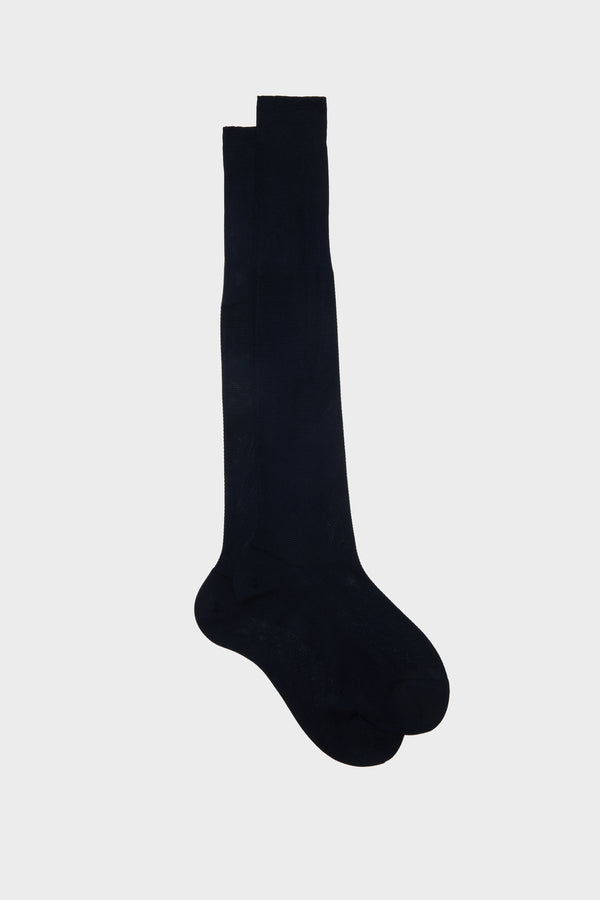 PIQUET SOCKS, 100% COTTON, NAVY.