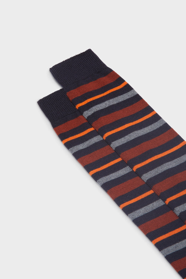 SOCKS TITO, 90% WOOL 10% NYLON, BLUE - RUST - ORANGE - GREY.