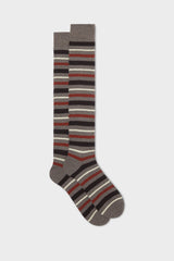 SOCKS TITO, 90% WOOL 10% NYLON, BROWN - COFFE - CREAM - RUST.