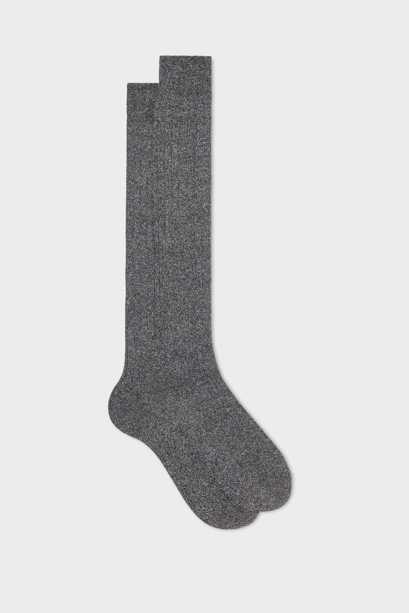 SOCKS VIRGILIO, 100% COTTON, BLACK - GREY.