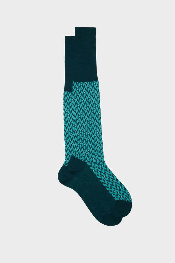 ZENO SOCKS , 100% COTTON, POLYNESIA - WATER - WHITE.