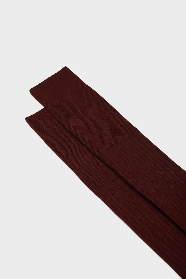 SOCKS ASCANIO. WOOL BLEND. SOLID COLOR, BURGUNDY