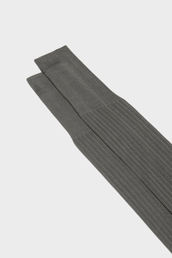 SOCKS CESARE. 100% COTTON. SOLID COLOR, MEDIUM GREY