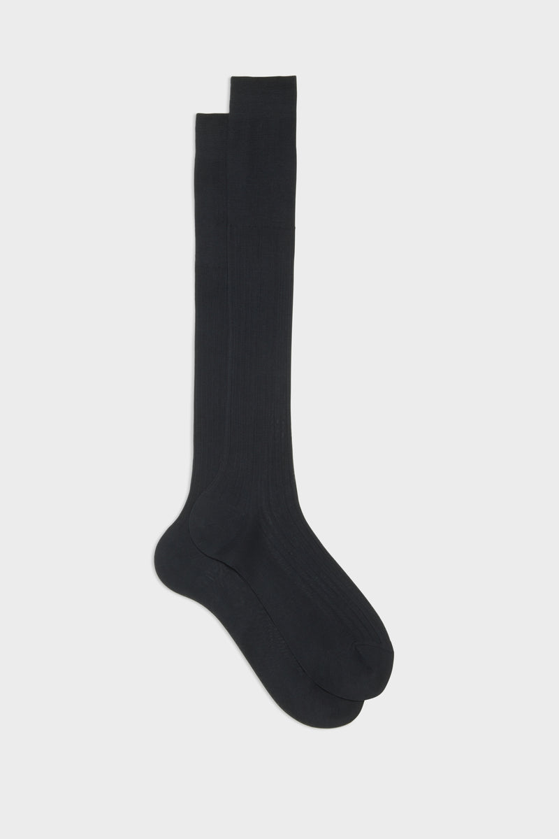 SOCKS CESARE. 100% COTTON. SOLID COLOR, NAVY
