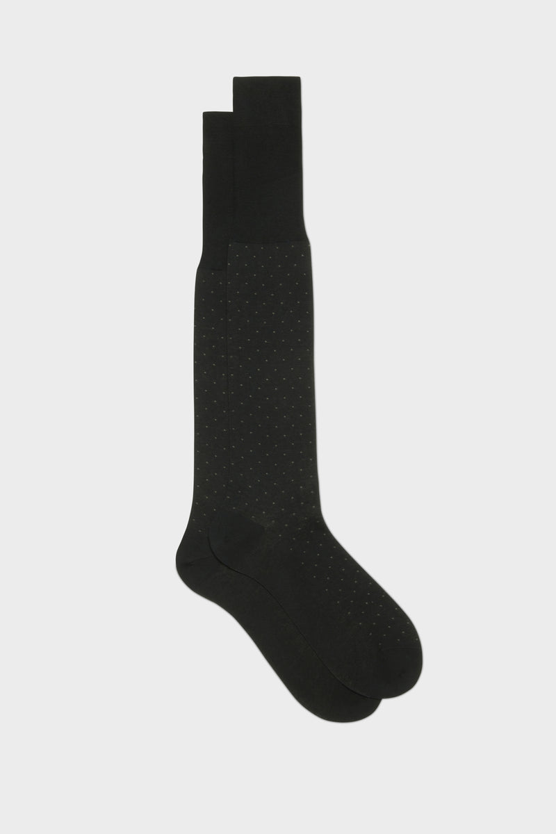 SOCKS FABIO. 100% COTTON. PINDOTS, BLACK