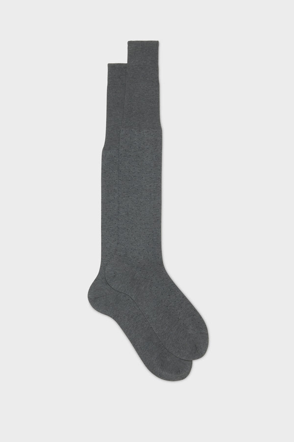 SOCKS FABIO. 100% COTTON. PINDOTS, GREY