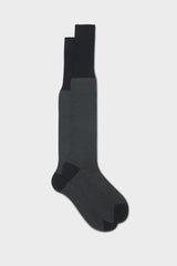 CALZA GIULIO. 100% COTONE, CHEVRON, DARK GREY.