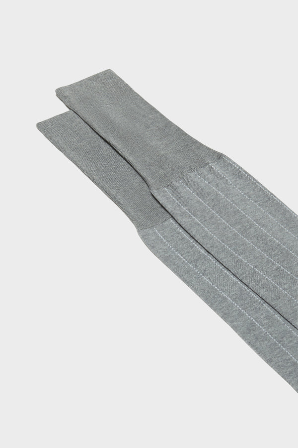 CALZA LEONE. 100% COTONE, GESSATO, GREY.