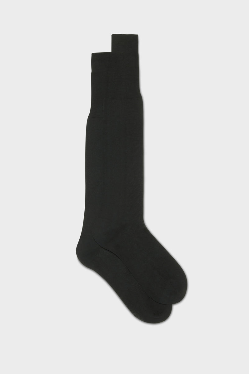 CALZA LORENZO. 100% COTONE, TINTA UNITA, CHARCOAL.