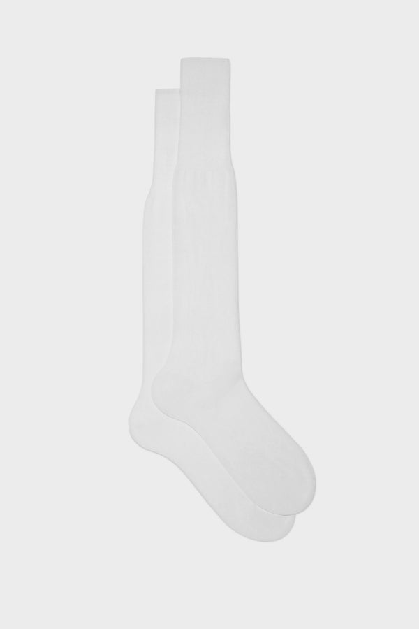 SOCKS LORENZO. 100% COTTON, SOLID COLOR, WHITE