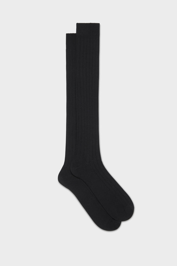 SOCKS LUPO. WOOL BLEND, SOLID COLOR, BLACK