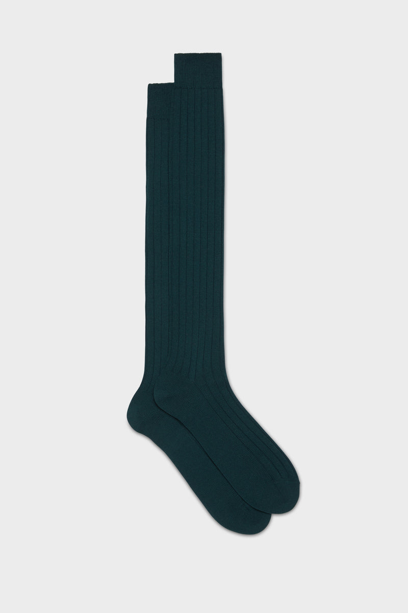 SOCKS LUPO. WOOL BLEND, SOLID COLOR, GREEN