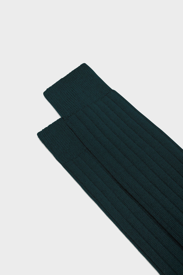 SOCKS LUPO. WOOL BLEND, SOLID COLOR, GREEN