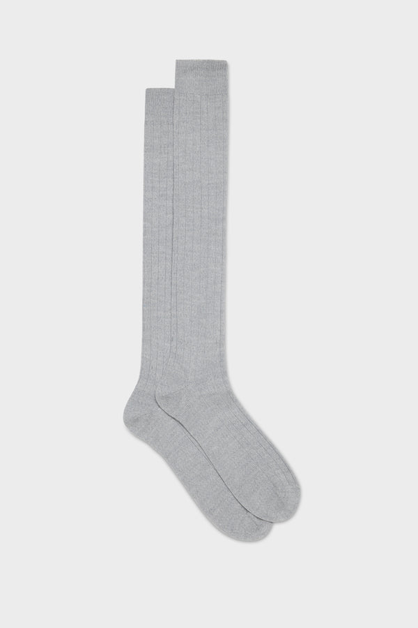SOCKS LUPO. WOOL BLEND, SOLID COLOR, LIGHT GREY