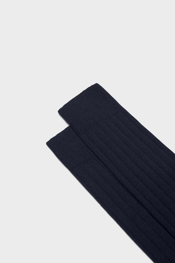 SOCKS LUPO. WOOL BLEND, SOLID COLOR, NAVY