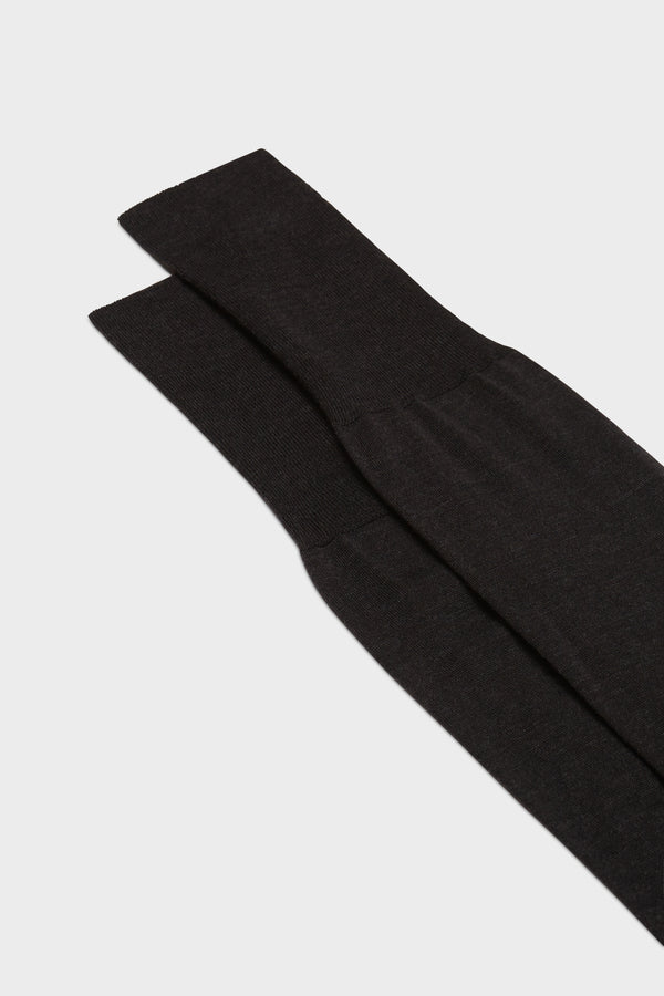 SOCKS MARCO. WOOL BLEND. SOLID COLOR, CHARCOAL