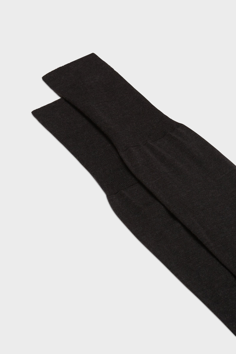 SOCKS MARCO. WOOL BLEND. SOLID COLOR, CHARCOAL