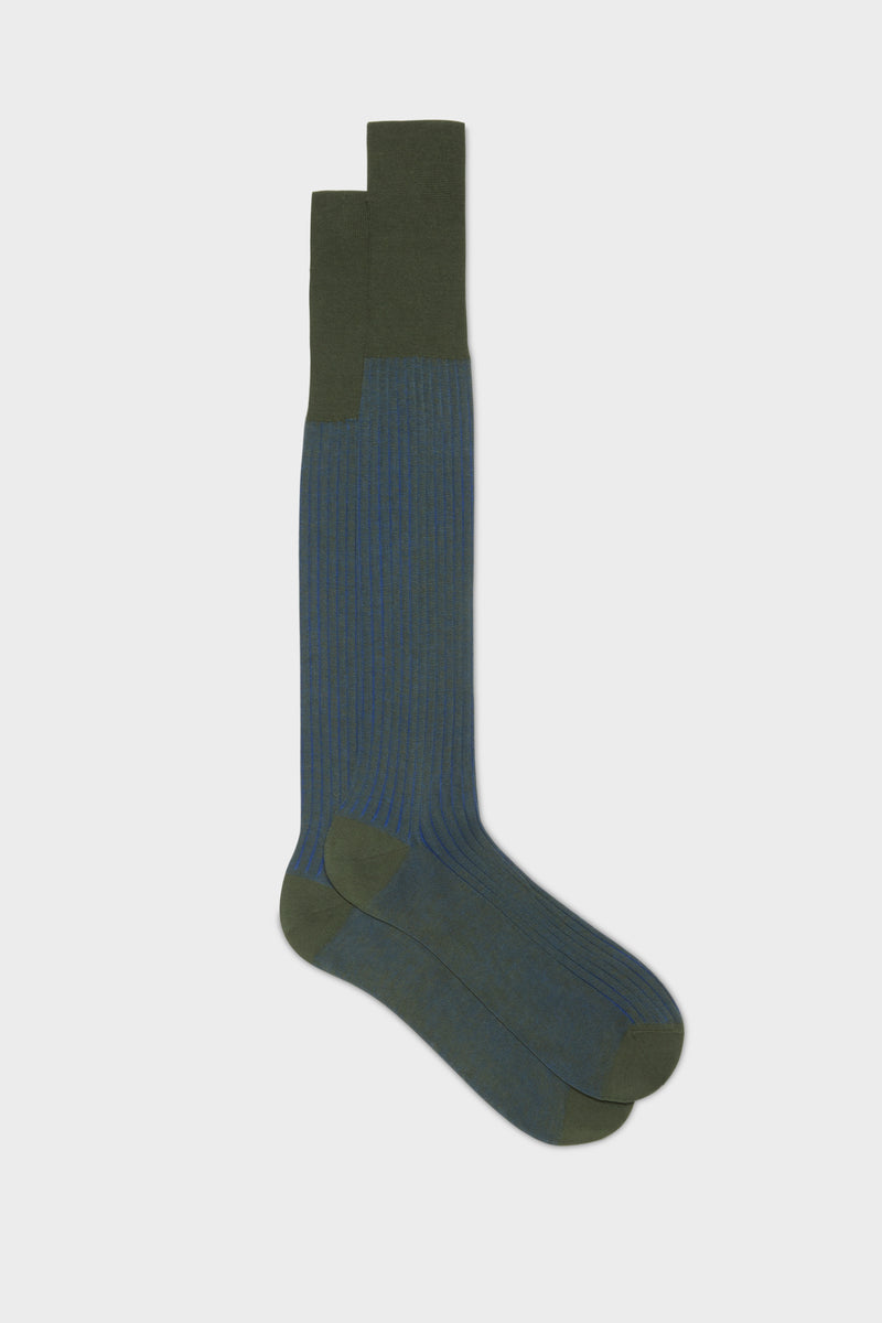 CALZA MARIO. 100% COTONE, VANISEE, DARK GREEN ROYAL.