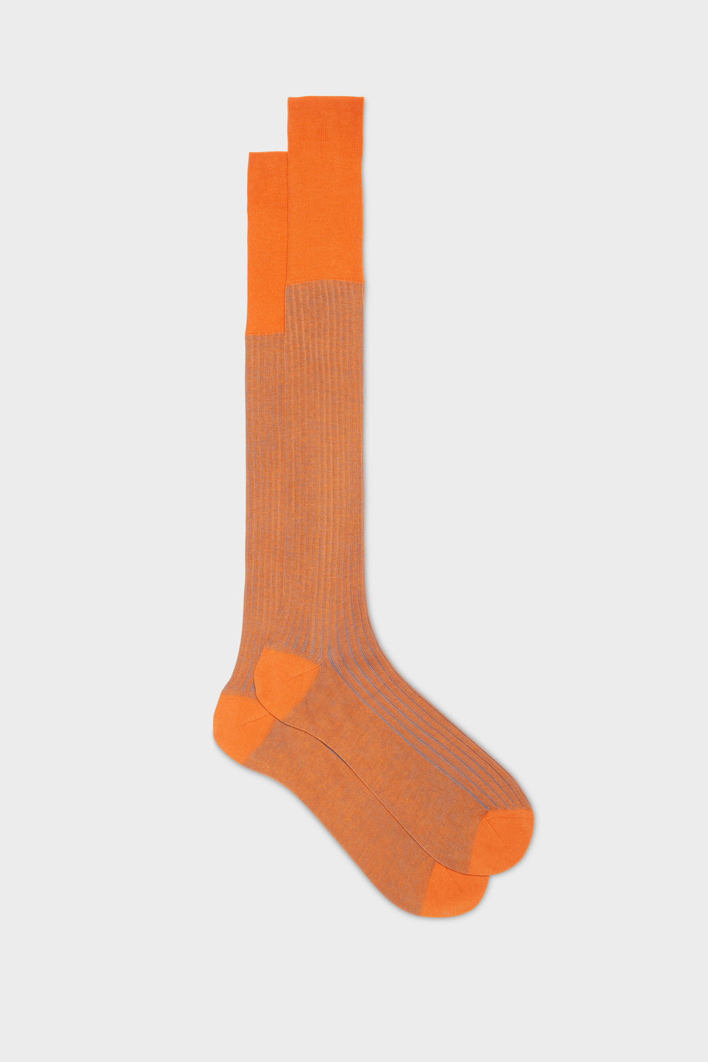 CALZA MARIO. 100% COTONE, VANISEE, ORANGE-BLUE.