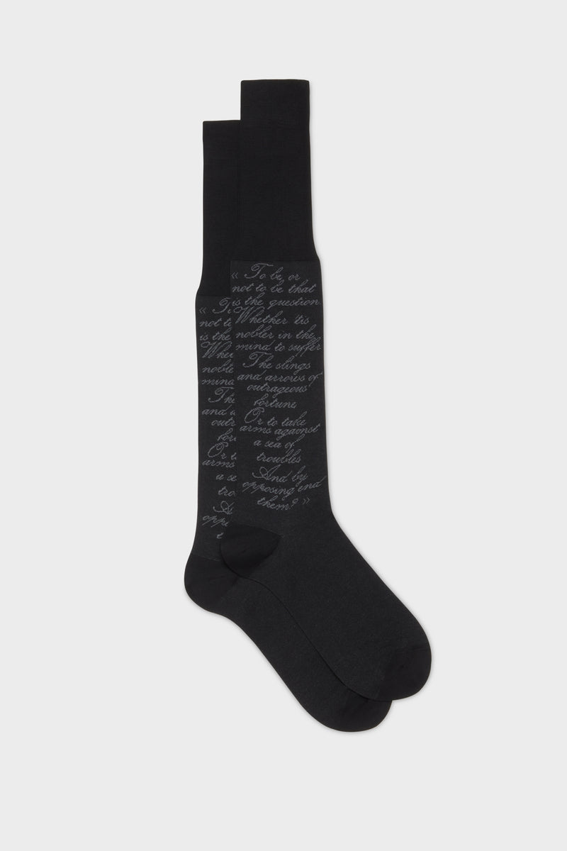 CALZA AMLETO. 100% COTONE, BLACK.