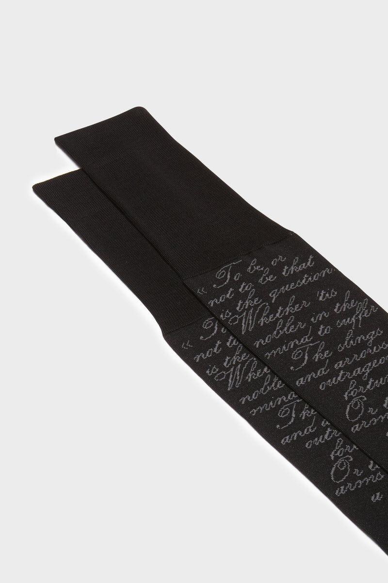 CALZA AMLETO. 100% COTONE, BLACK.