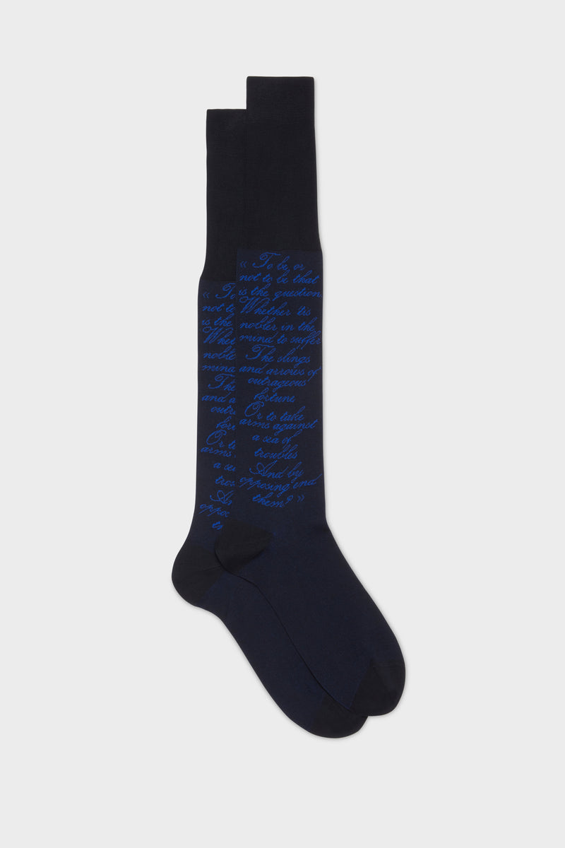 SOCKS AMLETO. 100% COTTON, NAVY
