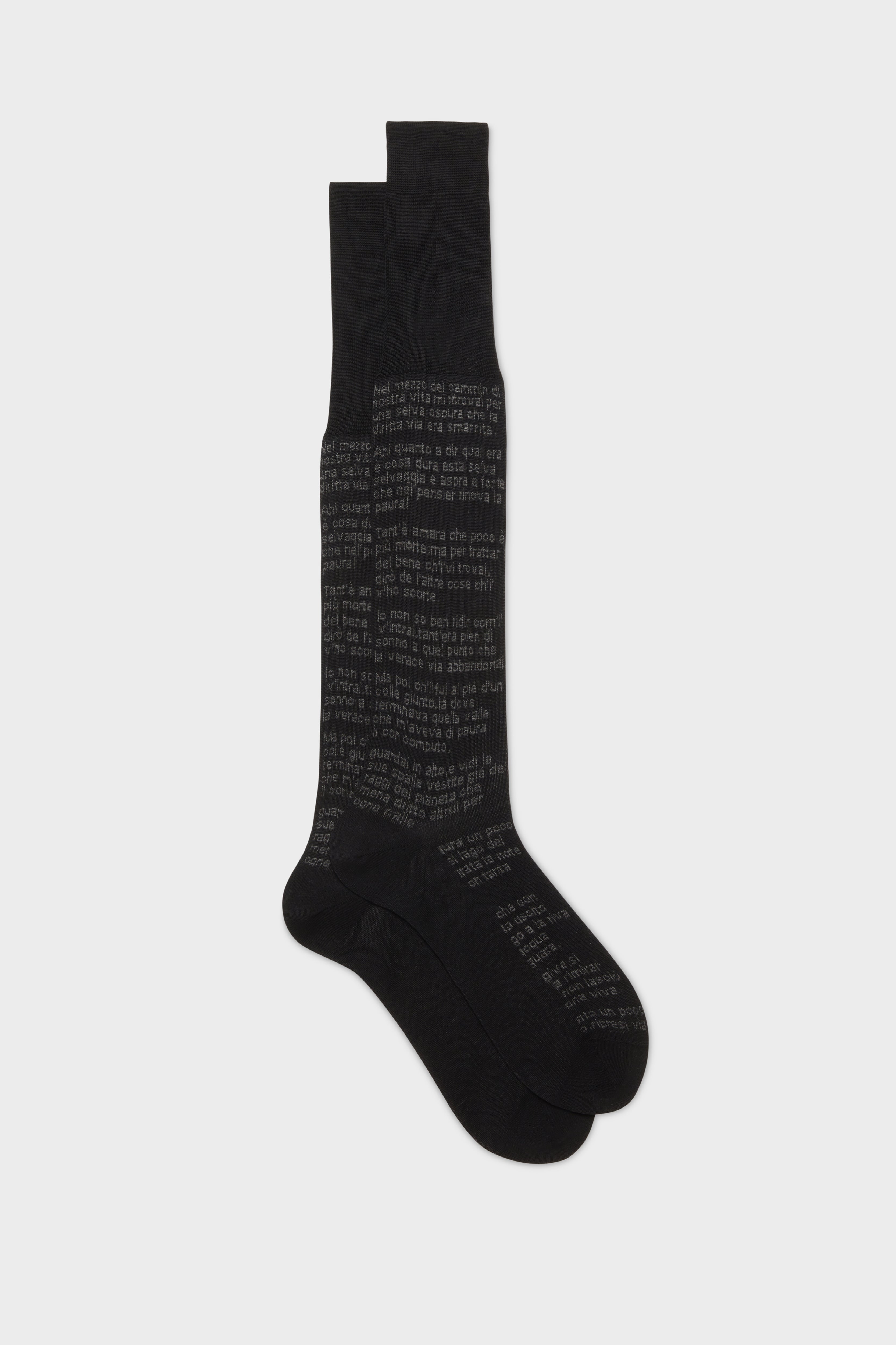 CALZA DIVINA COMMEDIA. 100% COTONE, BLACK.