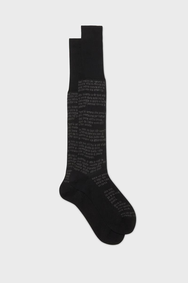 CALZA DIVINA COMMEDIA. 100% COTONE, BLACK.