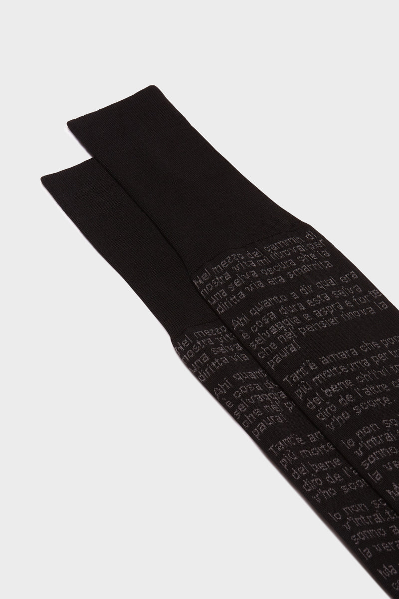 CALZA DIVINA COMMEDIA. 100% COTONE, BLACK.